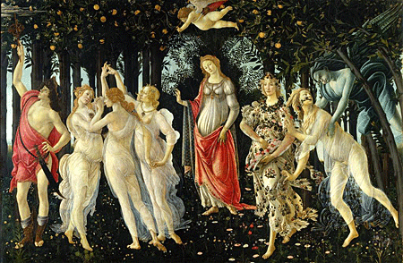 Sandro Botticelli | Primavera; Allegorie op de Lente | c. 1478 | Galleria degli Uffizi | Image and original data provided by SCALA, Florence/ART RESOURCE, N.Y.; artres.com; scalarchives.com | (c) 2006, SCALA, Florence/ART RESOURCE, N.Y.