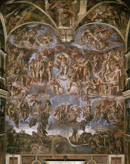 Michelangelo Buonarroti | Last Judgment | 1534-41 | Sistine Chapel, Vatican | photographed before the 1990-1994 restoration | Image and original data provided by SCALA, Florence/ART RESOURCE, N.Y.; artres.com | (c) 2006, SCALA, Florence/ART RESOURCE, N.Y.