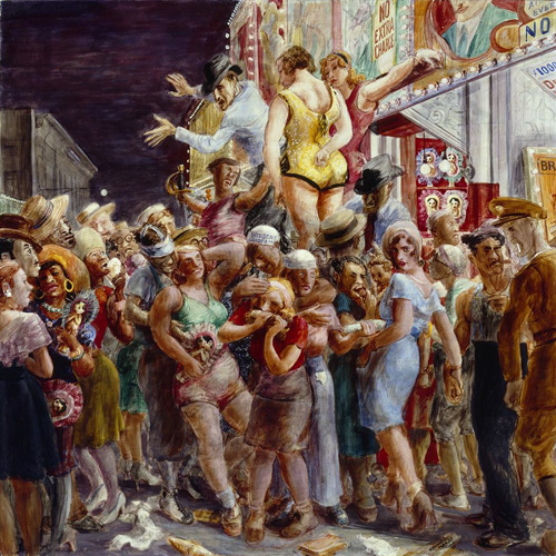 Reginald Marsh, Wonderland Circus, Sideshow Coney Island, 1930, The John and Mable Ringling Museum of Art, the State Art Museum of Florida, a division of Florida State University. © 2008 Estate of Reginald Marsh / Art Students League, New York / Artists Rights Society (ARS), New York