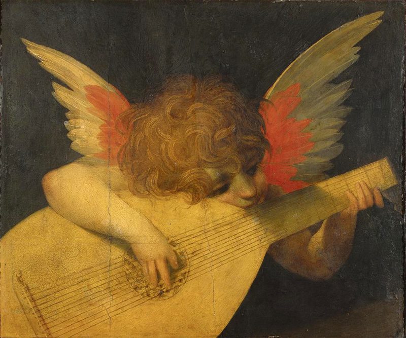 Rosso Fiorentino (Giovanni Battista di Jacopo), Angel Playing a Lute, 1521, Galleria degli Uffizi. Image and original data provided by SCALA, Florence/ART RESOURCE, N.Y.; artres.com; scalarchives.com; (c) 2006, SCALA, Florence/ART RESOURCE, N.Y.