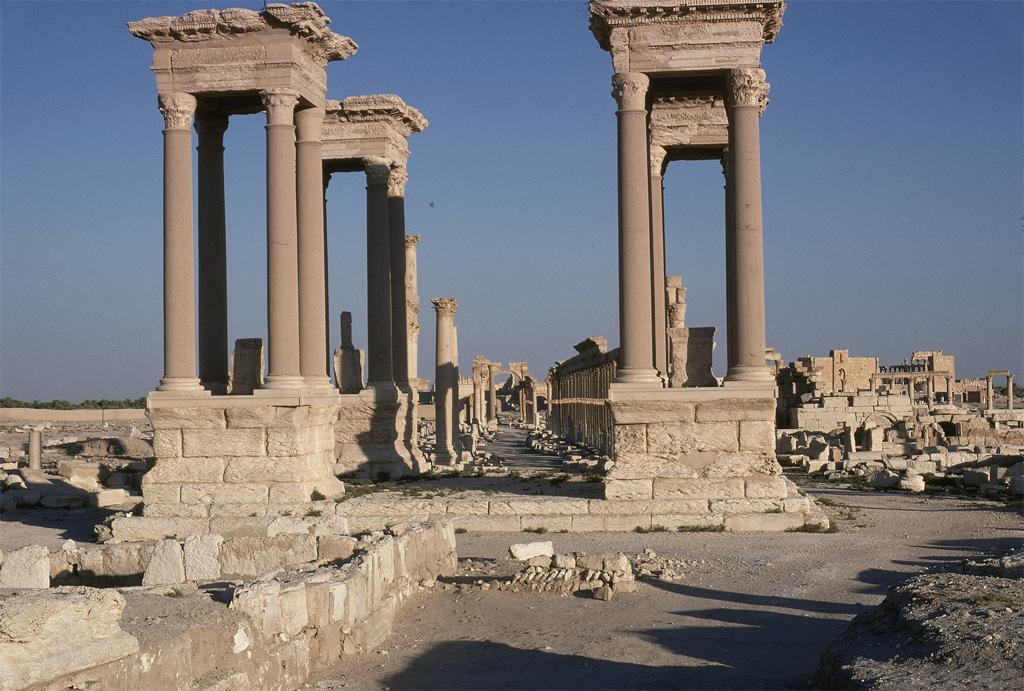 Palmyra; Tetrapylon exterior, procession relief. Date of photograph: 1977. Image and original data provided by Sheila S. Blair and Jonathan M. Bloom.