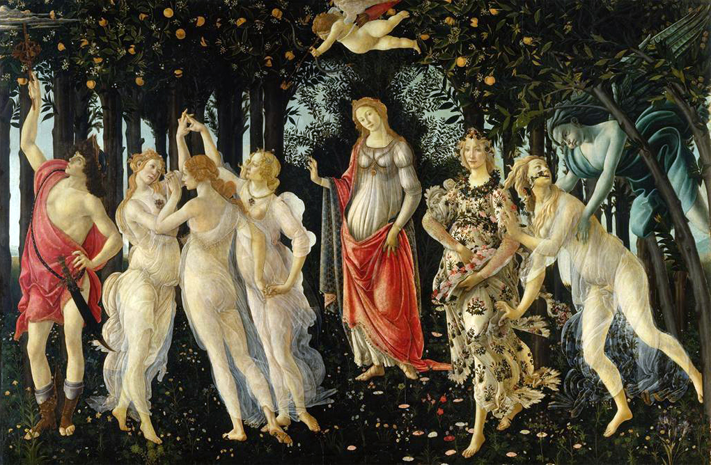 Sandro Botticelli, Primavera; Allegory of Spring, c. 1478, Galleria degli Uffizi. Image and original data provided by ©SCALA, Florence/ART RESOURCE, N.Y.; artres.com; scalarchives.com
