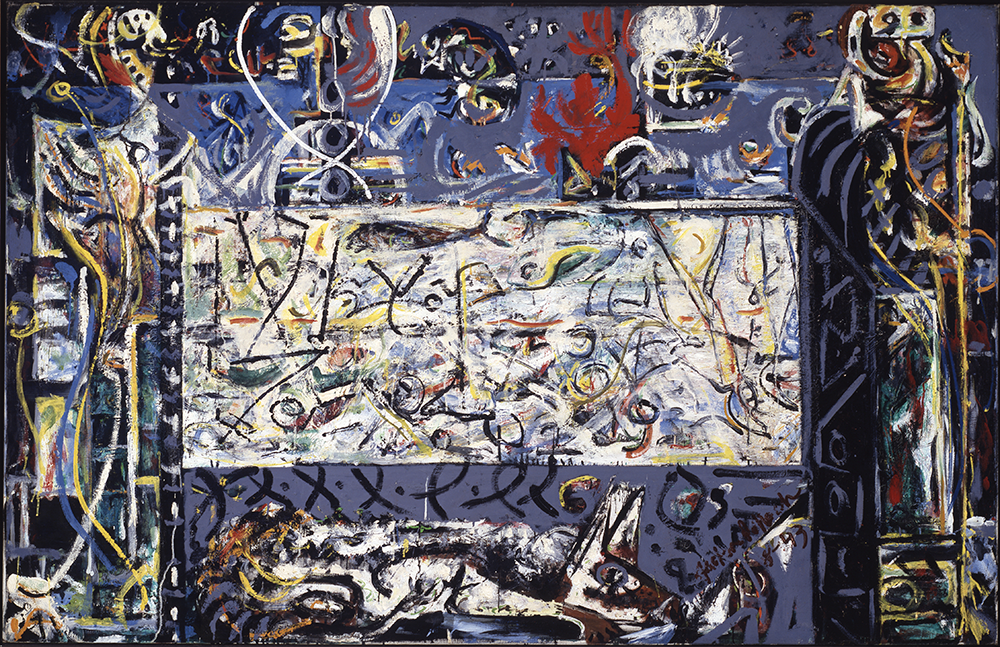Jackson Pollock, Guardians of the Secret, 1943. Image and data from SFMOMA. © 2009 Pollock-Krasner Foundation / Artists Rights Society (ARS), New York