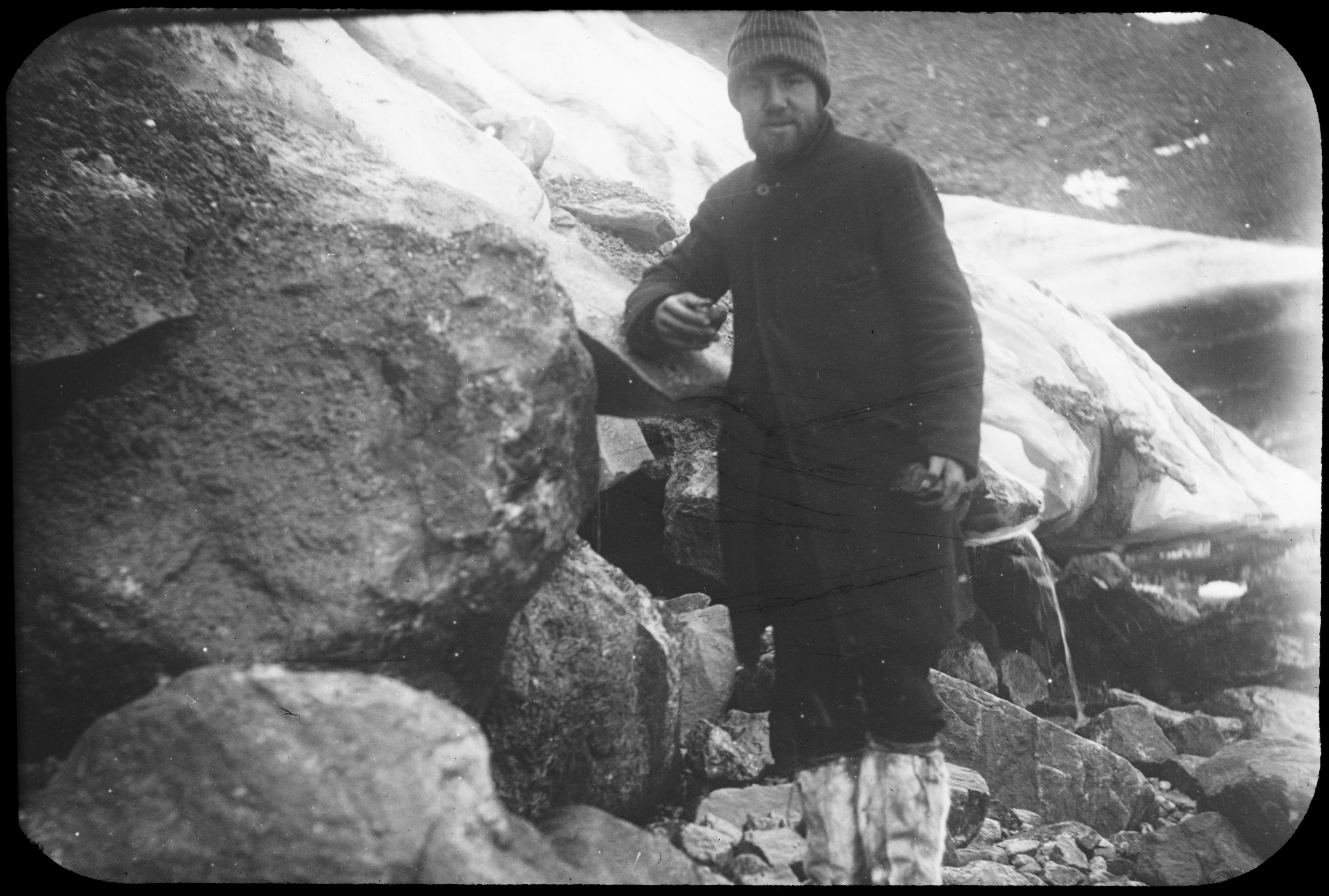 Boulder carried by Nugsuak Glacier. 1896. Greenland. Image provided by Cornell University. 