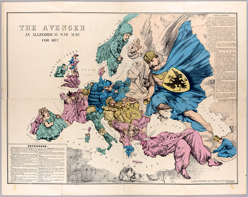 The Avenger: An Allegorical War Map for 1877. 1877. Persuasive Maps: PJ Mode Collection