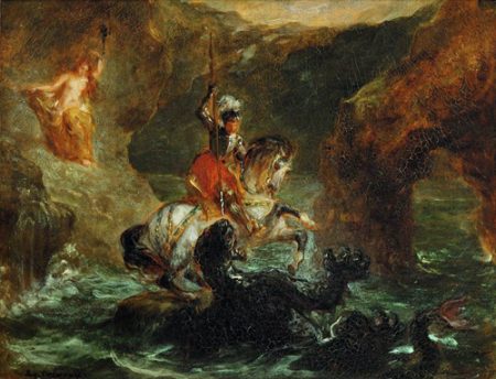 Eugène Delacroix | Saint George Fighting the Dragon (Perseus Delivering Andromeda; Saint Georges Combattant le Dragon; Persee Delivrant Andromede), 1847 | Musée du Louvre | Image and original data provided by Erich Lessing Culture and Fine Arts Archives/ART RESOURCE, N.Y. artres.com