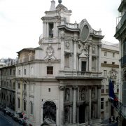Francesco Borromini, Chiesa di S. Carlo alle Quattro Fontane; view of the facade and side of building, completed 1677, Rome, Italy. (c) 2006, SCALA, Florence / ART RESOURCE, N.Y., Image and original data provided by SCALA, Florence/ART RESOURCE, N.Y.; artres.com; scalarchives.com